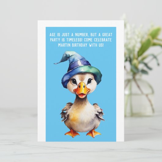 誕生日おもしろい招待│年齢は単なる数である 招待状 (スタンド正面)