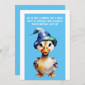 誕生日おもしろい招待│年齢は単なる数である 招待状 (正面/裏面)