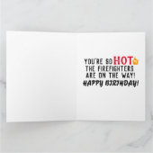 誕生日おもしろい消防士用グリーティングカード カード (内部)