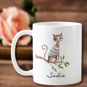誕生日おもしろい猫かわいい猫マパーソナライズされたマ コーヒーマグカップ