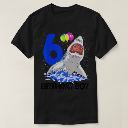 誕生日おもしろい男の子6シャークTee女性お祝い Tシャツ (デザイン正面)