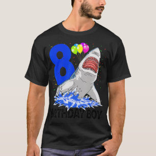 誕生日おもしろい男の子8シャークTee女性お祝い Tシャツ