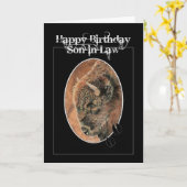 誕生日おもしろい義理、バイソン、バッファロー動物 カード (黄色い花)