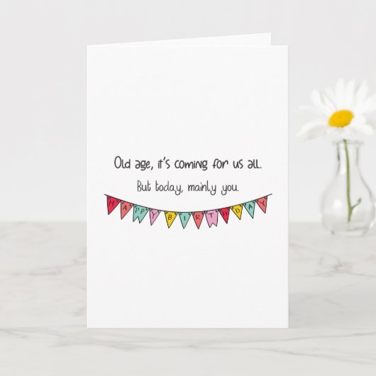 誕生日おもしろい老齢我々全員来のためだ カード (小さな植物)