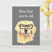 誕生日おもしろい老齢眼鏡カードを装着 カード (黄色い花)