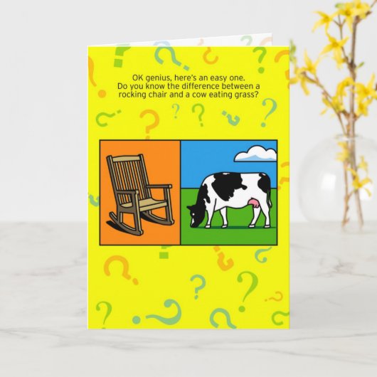 誕生日おもしろい謎 カード (黄色い花)