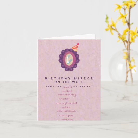 誕生日おもしろい鏡ジョークかわいいユーモア誕生日 カード (黄色い花)