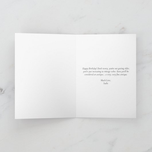 誕生日おもしろい飛行機ハート航空最小主義 カード (内部)