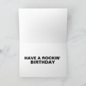 誕生日おもしろい1950のロッカーグリーティングカード サンキューカード (内部)
