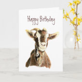 誕生日おもしろい、あなたを愛する古いヤギから カード (黄色い花)