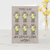 誕生日おもしろい・ウィッシュズ春・チキン カード (黄色い花)