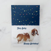 誕生日おもしろい「日付」カードとハンキーBasset Hound カード (内部)