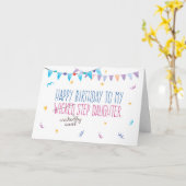 誕生日おもしろい- (邪悪な)クール継娘 カード (黄色い花)