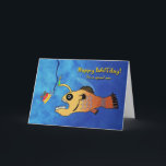 誕生日おもしろいfor Son, Anglerfish Baitday カード<br><div class="desc">紙の誕生日のグリーティングカードの息子。あるおもしろいイラストレーションに準備するアンコウの食べお誕生日ケーキ。ハッおもしろいピー誕生日の誕生日カード!表紙。画像と詩の著作権© Shoaff Ballanger Studios.</div>