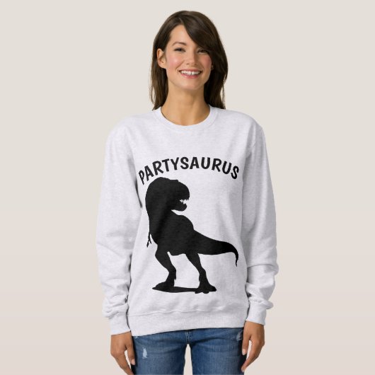 誕生日おもしろいTシャツ、パーティーSAURUS スウェットシャツ (正面フル)