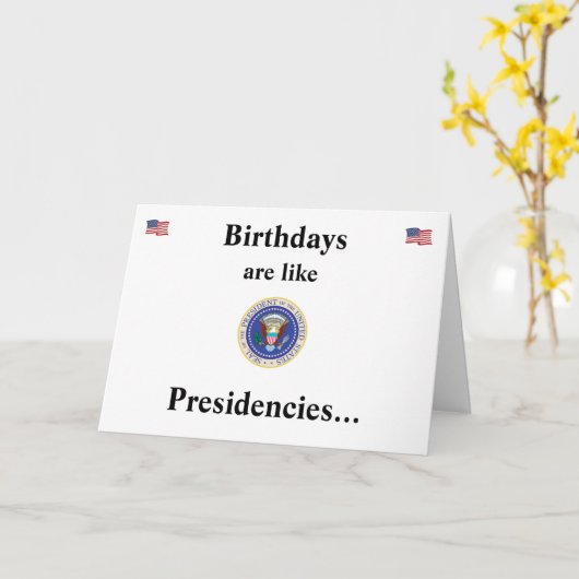 誕生日および大統領 カード (黄色い花)