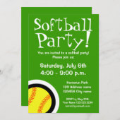 誕生日およびBBQのためのソフトボールのパーティの招待状 招待状 (正面/裏面)