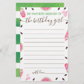 誕生日お気に入りのガールカードの私の記憶 (正面/裏面)