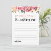 誕生日お気に入りのガールカードの私の記憶 招待状 (スタンド正面)