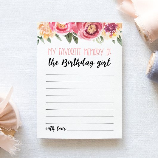 誕生日お気に入りのガールカードの私の記憶 招待状