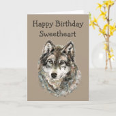 誕生日お気に入りのマイお気に入りのワイルドウィッシュウルフ カード (黄色い花)