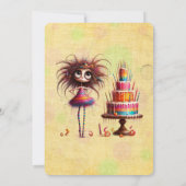 誕生日お洒落ガールウォンキーケーキ 招待状 (裏面)