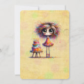 誕生日お洒落ガールケーキ 招待状 (裏面)