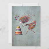 誕生日お洒落ガール吹アウトキャンドル 招待状 (裏面)