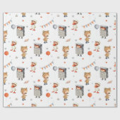 誕生日お洒落クマのアヒルの電卓の衣装 ラッピングペーパー (フラット)