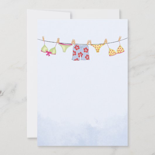 誕生日お洒落サマープールパーティーおもしろい水着 招待状 (裏面)