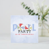 誕生日お洒落サマープールパーティービーチボール カード (スタンド正面)