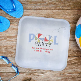 誕生日お洒落サマープールパーティービーチボール ペーパープレート