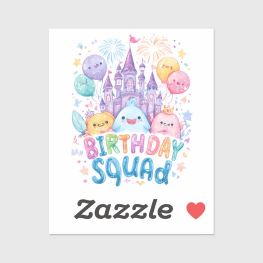 誕生日お洒落シャツ | 城とバルーンのグラフ シール (シート)