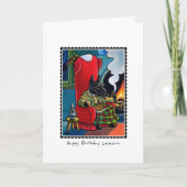 誕生日お洒落スコットランド折り畳みグリーティングカード カード (正面)
