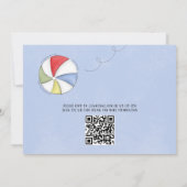誕生日お洒落プールパーティー水着QRコード 招待状 (裏面)