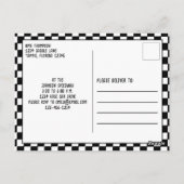 誕生日お洒落レースカー市松模様にズ国旗 ポストカード (裏面)