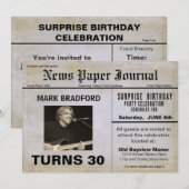 誕生日お知らせ ニュース 冊子-写真/年齢を挿入 招待状 (正面/裏面)