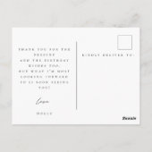 誕生日お礼の写真ポストカード ポストカード (裏面)