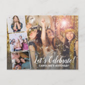 誕生日お祝い 毎年 現代の写真コラージュ ポストカード (正面)