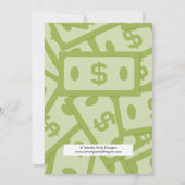 誕生日お金貯金箱の女の子のパーティー招待状 招待状 (裏面)