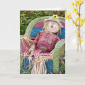 誕生日かかし椅子 カード (黄色い花)