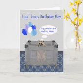 誕生日から誕生日ボーイ、大人のユーモアカード カード (黄色い花)