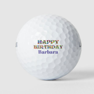 誕生日かわいいカラフルゴルファー名を追加 ゴルフボール
