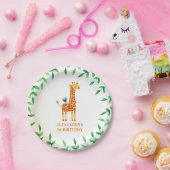誕生日かわいいキリン&バードお洒落パーティー ペーパープレート (パーティー)