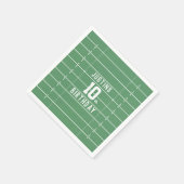 誕生日かわいいスポーツサッカーフィールド番号パーティー スタンダードカクテルナプキン (角)