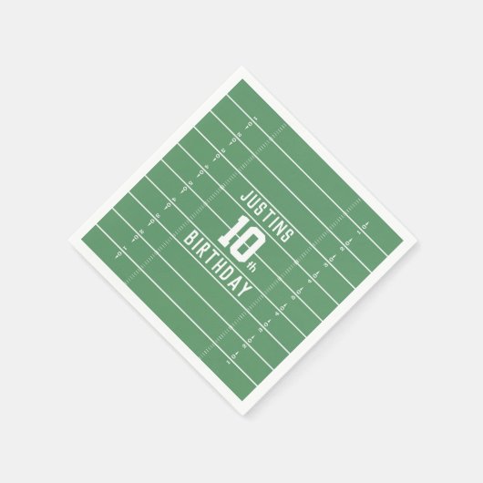 誕生日かわいいスポーツサッカーフィールド番号パーティー スタンダードカクテルナプキン (角)