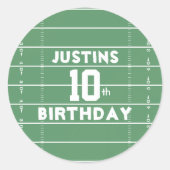 誕生日かわいいスポーツサッカーフィールド番号パーティー ラウンドシール (正面)