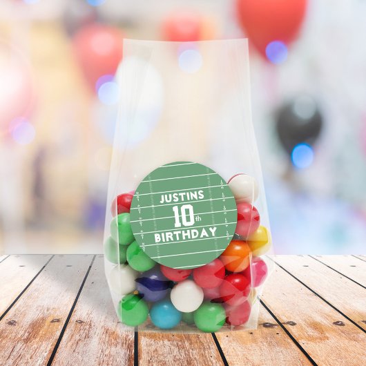 誕生日かわいいスポーツサッカーフィールド番号パーティー ラウンドシール