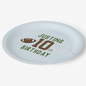 誕生日かわいいスポーツサッカー番号パーティー ペーパープレート (アングル)