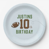 誕生日かわいいスポーツサッカー番号パーティー ペーパープレート (正面)